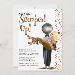 Vanille-ijs geschept bruidsshower kaart