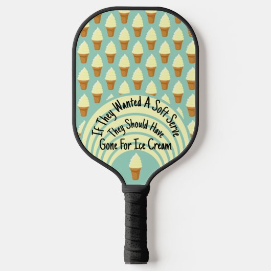 Vanille-ijs Soft Serve Kegel Cute Grappig Pickleball Paddle (Voorkant)