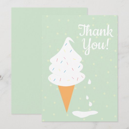 vanille-ijssteen met sprinkhaansmelting bedankkaart (Voorkant / Achterkant)