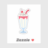 Vanille-kers-milkshake Sticker (Vel)