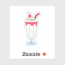 Vanille-kers-milkshake Sticker