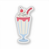 Vanille-kers-milkshake Sticker (Voorkant)