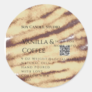 Vanille koffie soja kaars toevoegen QR businessInv Ronde Sticker