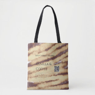 Vanille koffie soja kaars toevoegen QR businessInv Tote Bag