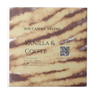 Vanille koffie soja kaars voeg QR zakelijke uitnod Tegeltje