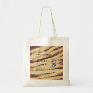 Vanille koffie soja kaars voeg QR zakelijke uitnod Tote Bag