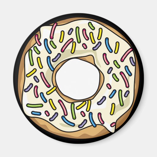 Vanille met Sprinkles Donut Magneet (Voorkant)