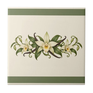 Vanille Orchidee en Peulen Aangepaste Kleur Frieze Tegeltje