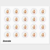Vanille Roos Cupcake  Ronde Sticker (Vel)