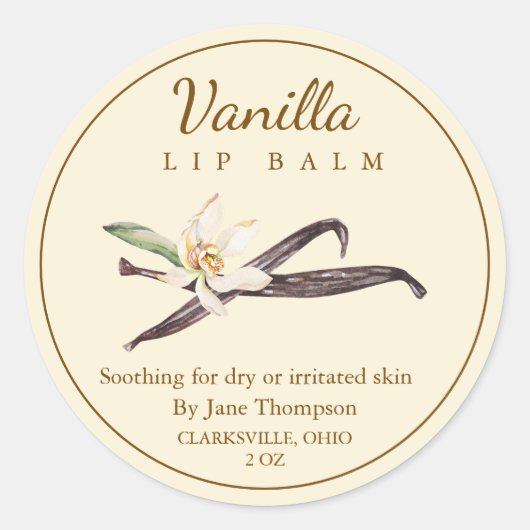 Vanille Salve / balsem Label (Voorkant)