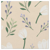 Vanille stof met zachte witte bloemen (Close Up)