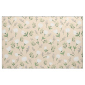 Vanille stof met zachte witte bloemen (Fat Quarter)