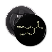 Vanille-vanilline moleculaire chemische formule button flesopener (Voorkant)