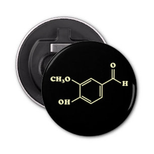 Vanille-vanilline moleculaire chemische formule button flesopener