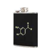 Vanille-vanilline moleculaire chemische formule heupfles (Links)