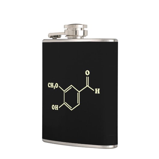 Vanille-vanilline moleculaire chemische formule heupfles (Links)