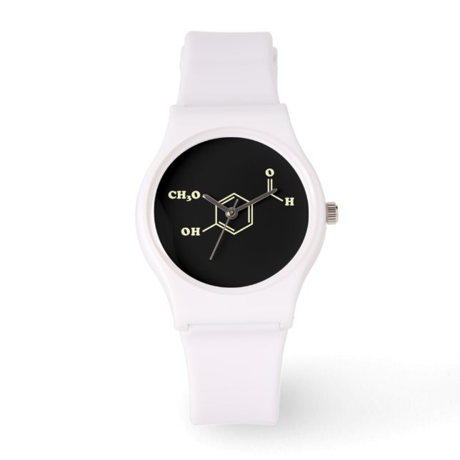 Vanille-vanilline moleculaire chemische formule horloge (Voorkant)