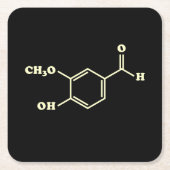 Vanille-vanilline moleculaire chemische formule kartonnen onderzetters (Voorkant)