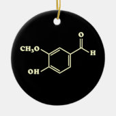 Vanille-vanilline moleculaire chemische formule keramisch ornament (Voorkant)