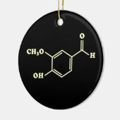 Vanille-vanilline moleculaire chemische formule keramisch ornament (Links)