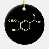 Vanille-vanilline moleculaire chemische formule keramisch ornament (Achterkant)