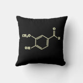Vanille-vanilline moleculaire chemische formule kussen (Achterkant)
