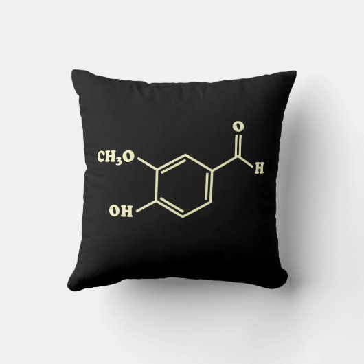 Vanille-vanilline moleculaire chemische formule kussen (Achterkant)