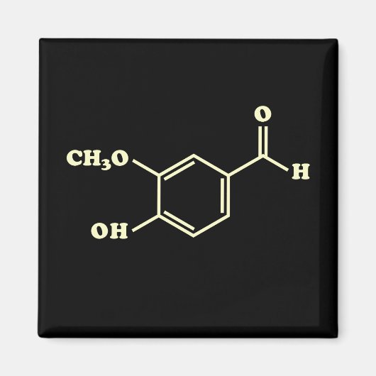 Vanille-vanilline moleculaire chemische formule magneet (Voorkant)