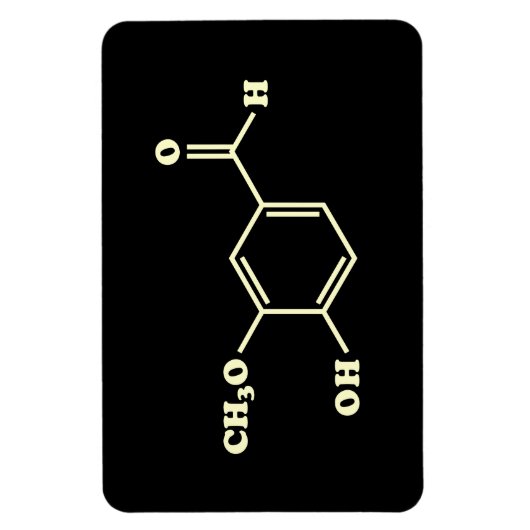 Vanille-vanilline moleculaire chemische formule magneet (Verticaal)