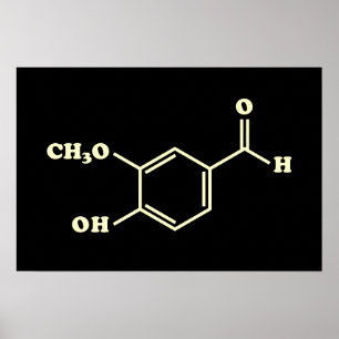 Vanille Vanilline Moleculaire Chemische Formule Poster