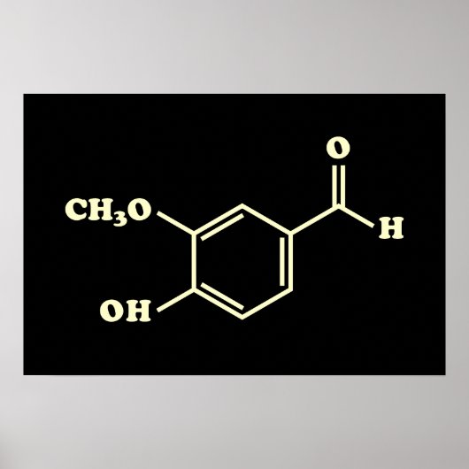 Vanille Vanilline Moleculaire Chemische Formule Poster (Voorkant)