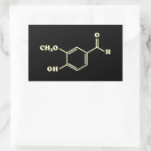 Vanille-vanilline moleculaire chemische formule rechthoekige sticker (Tas)