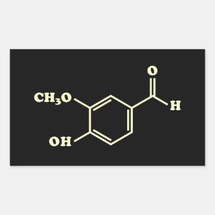 Vanille-vanilline moleculaire chemische formule rechthoekige sticker