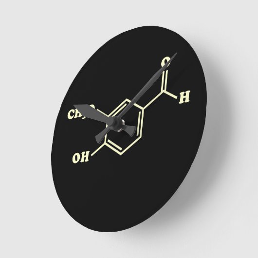Vanille-vanilline moleculaire chemische formule ronde klok (Hoek)