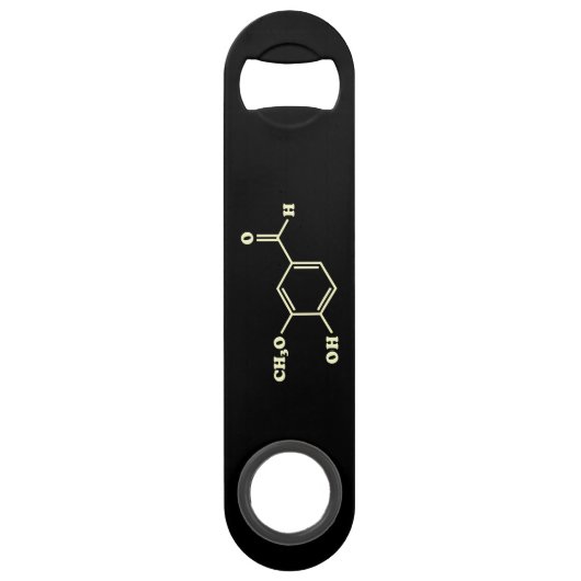 Vanille-vanilline moleculaire chemische formule speed flessenopener (Voorkant)