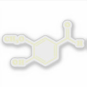 Vanille-vanilline moleculaire chemische formule sticker (Voorkant)