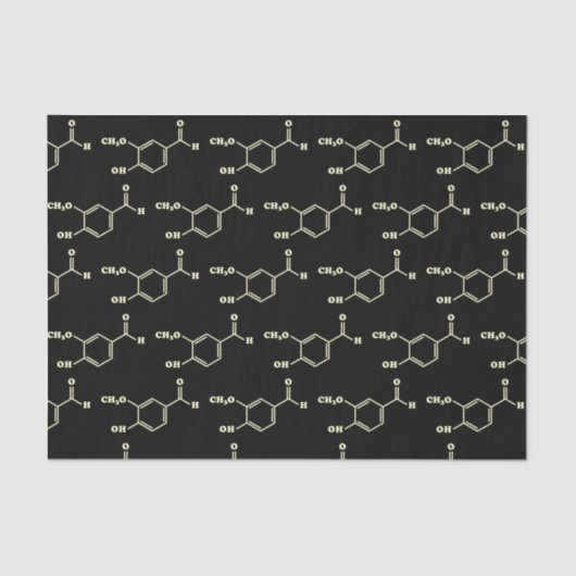 Vanille-vanilline moleculaire chemische formule tissuepapier (Voorkant)