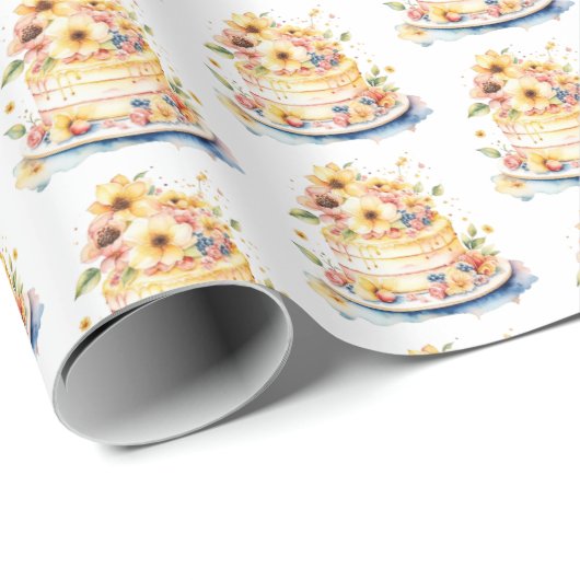 Vanille Verjaardag of Trouwtaart Cadeaupapier (Rol Hoek)