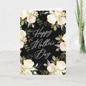 Vanille Waterverf Bloemen Moederdag Feestdagen Kaart (Voorkant)