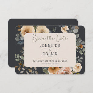 Vanille Wit Boho Rozen Blauw Bruiloft Save The Date