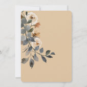 Vanille Witte Boho Rozen Cream Bridal Brunch Kaart (Achterkant)