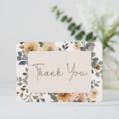 Vanille Witte Boho Rozen Cream Bruiloft Bedankkaart (Staand voorkant)