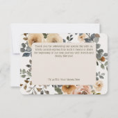 Vanille Witte Boho Rozen Cream Bruiloft Bedankkaart (Achterkant)