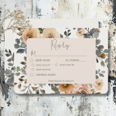 Vanille Witte Boho Rozen Cream Bruiloft Diner RSVP Kaartje