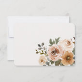 Vanille Witte Boho Rozen Cream Bruiloft Save The Date (Achterkant)