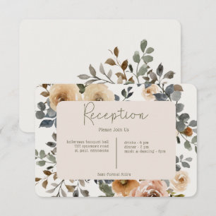Vanille Witte Boho Rozen Cream Receptie Bruiloft Informatiekaartje