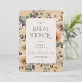 Vanille Witte Boho Rozen Cream Vrijgezellenfeest Kaart (Staand voorkant)