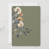 Vanille Witte Boho Rozen Sage Bruiloft Kaart (Achterkant)
