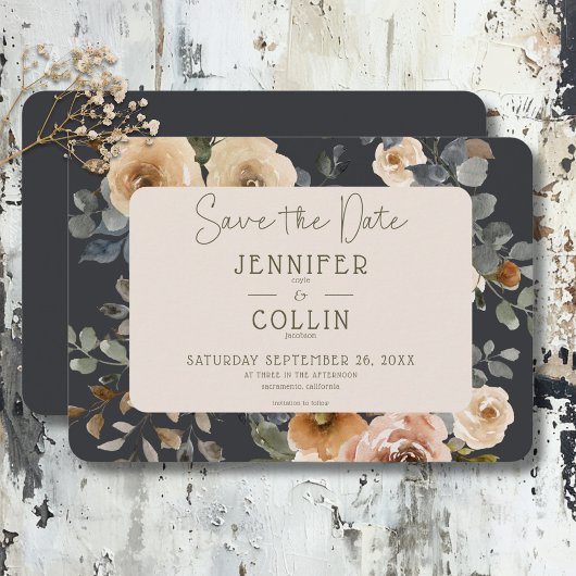 Vanille Witte Boho Rozen Sage Bruiloft Save The Date