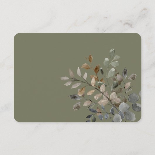 Vanille Witte Boho Rozen Salie Groene Receptie Informatiekaartje (Achterkant)